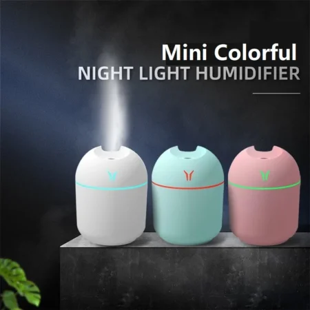 USB Mini Air Humidifier & Essential Oil Diffuser (250ML) - Ultrasonic, Mute Mist Maker with LED Color Lamp for Home & Car