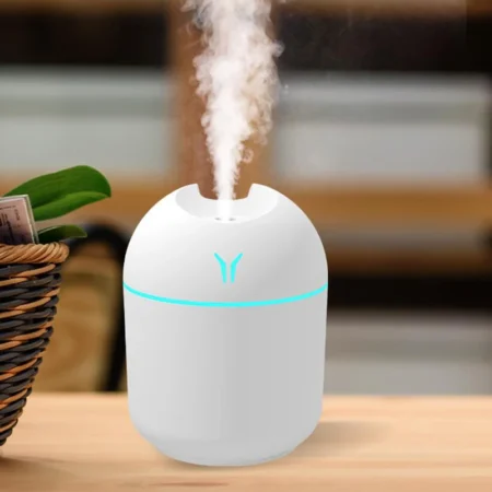 USB Mini Air Humidifier & Essential Oil Diffuser (250ML) - Ultrasonic, Mute Mist Maker with LED Color Lamp for Home & Car