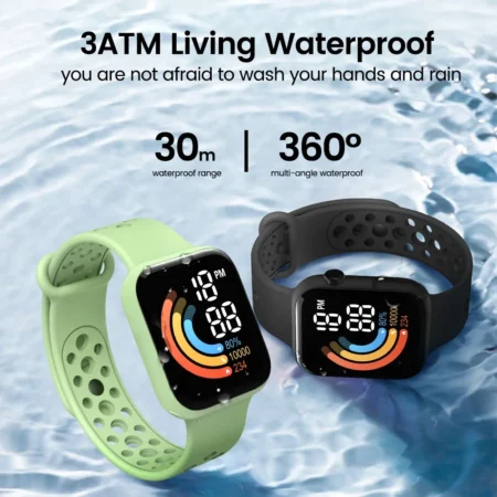 Xiaomi 2024 Smart Watch: LED, Waterproof, Wireless Charging, Sporty Silicone Design