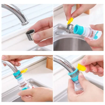 360° Adjustable Flexible Kitchen Faucet Tap Extender with Splash-Proof Water Filter Outlet, Water-Saving Sprayer, and Diffuser