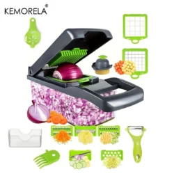 Multifunctional Kitchen Vegetable Chopper: Onion Slicer, Dicer, and Grater with Handle