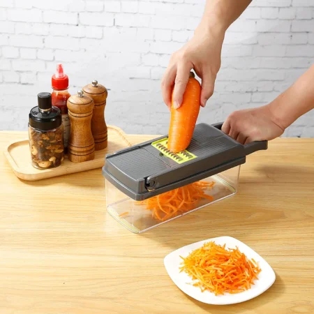 Multifunctional Kitchen Vegetable Chopper: Onion Slicer, Dicer, and Grater with Handle